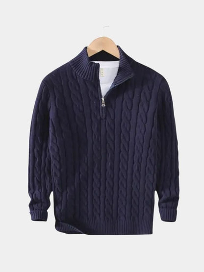 Men’s Knit Sweater – Essential Half Zip Casual Everyday Knitwear